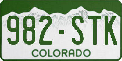 CO license plate 982STK