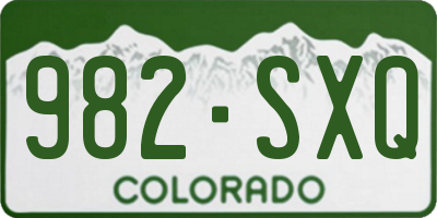 CO license plate 982SXQ