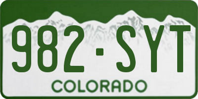 CO license plate 982SYT