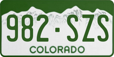 CO license plate 982SZS
