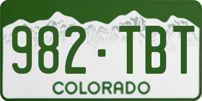 CO license plate 982TBT