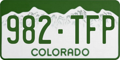 CO license plate 982TFP