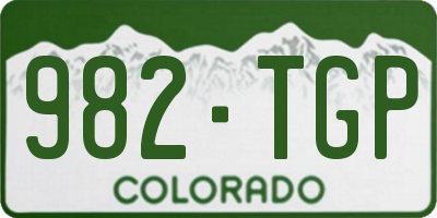 CO license plate 982TGP
