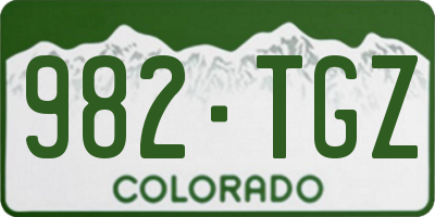 CO license plate 982TGZ