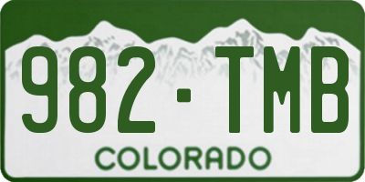 CO license plate 982TMB