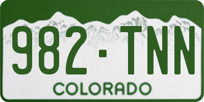 CO license plate 982TNN