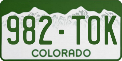 CO license plate 982TOK