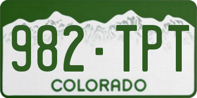 CO license plate 982TPT