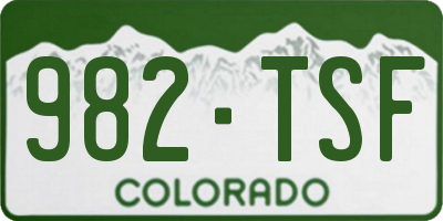 CO license plate 982TSF