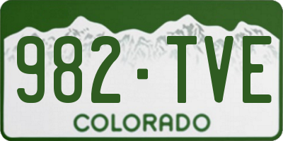 CO license plate 982TVE