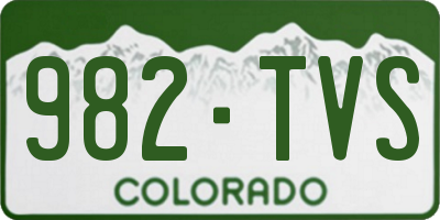CO license plate 982TVS