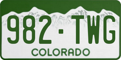CO license plate 982TWG