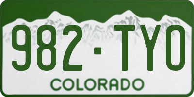CO license plate 982TYO