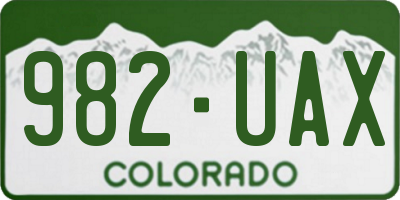 CO license plate 982UAX
