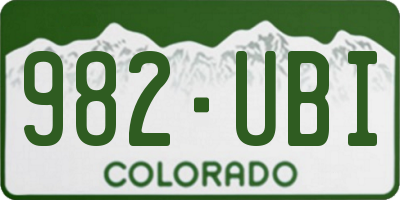 CO license plate 982UBI