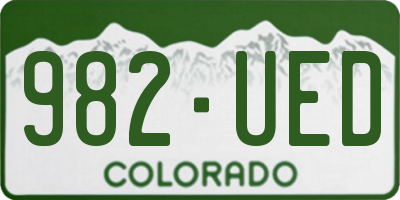 CO license plate 982UED