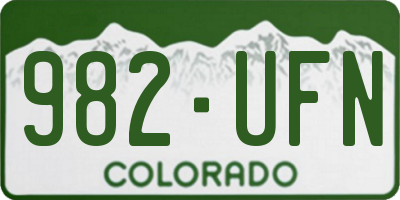 CO license plate 982UFN