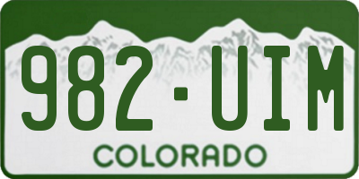 CO license plate 982UIM