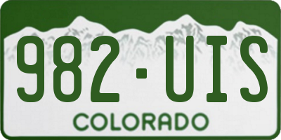 CO license plate 982UIS
