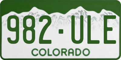 CO license plate 982ULE