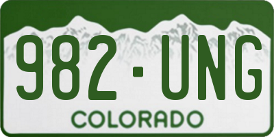CO license plate 982UNG
