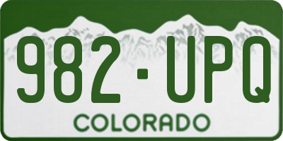 CO license plate 982UPQ