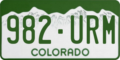 CO license plate 982URM