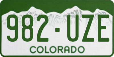 CO license plate 982UZE
