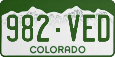 CO license plate 982VED