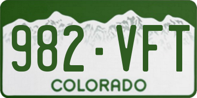 CO license plate 982VFT