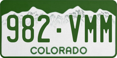CO license plate 982VMM