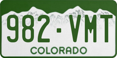 CO license plate 982VMT