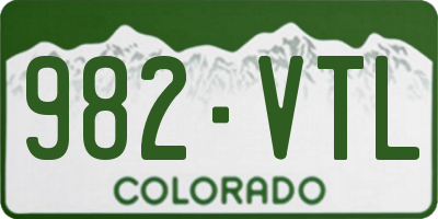 CO license plate 982VTL