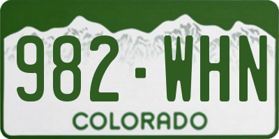 CO license plate 982WHN