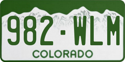 CO license plate 982WLM