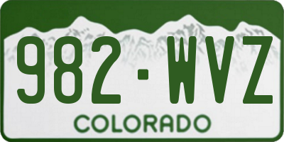 CO license plate 982WVZ