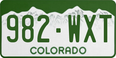 CO license plate 982WXT