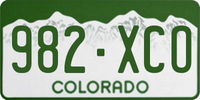 CO license plate 982XCO