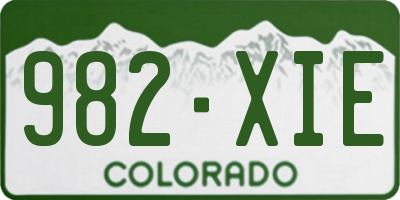 CO license plate 982XIE
