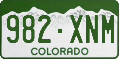 CO license plate 982XNM