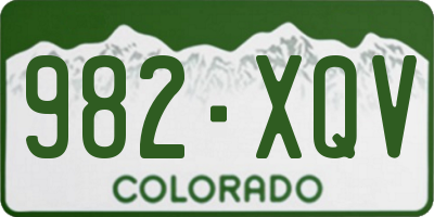 CO license plate 982XQV