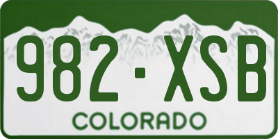 CO license plate 982XSB