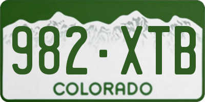 CO license plate 982XTB
