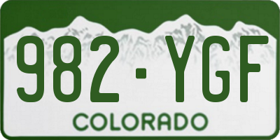CO license plate 982YGF