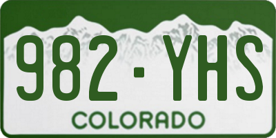 CO license plate 982YHS