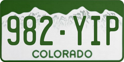 CO license plate 982YIP