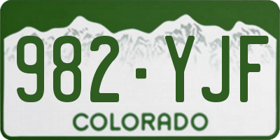 CO license plate 982YJF