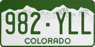 CO license plate 982YLL