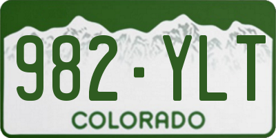 CO license plate 982YLT