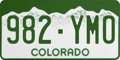 CO license plate 982YMO